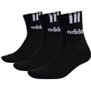 adidas Unisex - Adulto 3-Stripes Linear Half-Crew Cushioned Socks 3 Pairs, black/white, 45-48