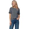 Street One 3230866 - Maglietta da Donna con Scollo a Barca e Strisce (Confezione da 1), Blu Scuro, 46