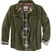 Legendary Whitetails Mens Flannel Lined Waxed Cotton Shirt Jacket, Dark Army, Large