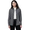 Amazon Essentials Camicia da Donna in Flanella a Quadri, Leggera, a Maniche Lunghe, vestibilità Regolare, a Quadri Neri e Avorio, XXL