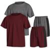 Essenclo Boys Clothing Sets Tagless Loose Athletic Performance Crew Neck T-Shirt and Short Outfits Size 3-16 (4 Piece Set) - Set-2-11-12