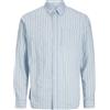 JJ REBEL Stripe Shirt LS Jrebrow-Maglietta a Righe, Blu Chambray, M Uomo