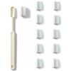 Caliquo - Confezione Spazzolino da denti Ricaricabile: 1 Manico Bioplastica + 11 Ricariche | Zero Rifiuti, Testine intercambiabili | Ecologico | Made in France (BIANCO, MEDIUM)