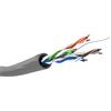 Goobay 95410 Cavo di rete CAT 5e, U/UTP, grigio, 305 m - conduttore in alluminio rivestito in rame (CCA), AWG 24/1 (solido), rivestimento del cavo in PVC