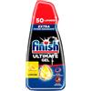Finish Ultimate Gel, Gel Detersivo per Lavastoviglie, 50 lavaggi, 900 ml, Limone, Extra Potere Sgrassante, Extra Brillantezza, Pulizia Profonda