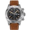 Seestern SUGESS S464 Ttitanio Automatico Cronografo Acciaio Nero Pelle Marrone Data Orologio Uomo