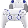 HEXGAMING PHANTOM Pro Gaming Controller per ps5/PC,Wireless Joystick con 4 Pulsanti Posteriori Rimappabili&6 Profil&8 Levette Analogiche Intercambiabili&Trigger Grilletti Regolabili-Bianco Visione
