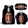 THKVSV Zaino per la scuola media, per ragazzi, alla moda, borsa per il pranzo, borsa per matite, borsa per libri, stampa basket, Rugby 2, taglia unica, Zaino daypack