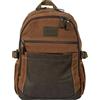 Avirex Wild, Zaino Uomo in Canvas Spalmato Idrorepellente con Dettagli in Ecopelle, Porta PC e Tablet, Scomparto con Zip, 40x33x18 cm, WLD18 (Dark Beige)