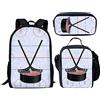 THKVSV Zaino per la scuola media, per ragazzi, alla moda, borsa per il pranzo, borsa per matite, borsa per libri, stampa basket, Hockey su ghiaccio 2, One Size, Zaino daypack