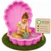 Ondis24 Conchiglia per Acqua e Sabbia, Sabbiera in Plastica 2 Pezzi con Coperchio (87 cm, Rosa)