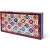 Biggdesign Bloom Backgammon, corpo in MDF, chiusura magnetica, vernice protettiva lucida, superficie di gioco antigraffio, dadi e pedine, prodotto in Turkiye
