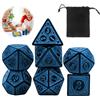 WeddHuis 7 Pezzi Set di Dadi Poliedrici con Tasche Dadi Poliedrici a Due Colori per Dungeons and Dragons RPG DND MTG Giochi di Carte da Tavolo (D20, D12, D10, D%, D8, D6, D4) (Blu)