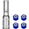 GPM Wheel Nut 4pcs & Wheel Nut Tool for Axial 1/30 SCX30 Ford Bronco AXI-2048 / Jeep Wrangler AXI-2261 Rock Crawler Upgrades - Blue