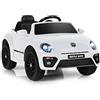 COSTWAY 12V Volkswagen Macchina Elettrica per Bambini, Auto Elettrica con Telecomando Luci Musica Doppia Porta, 5km/h Carico 30kg, per Bambini 3-8 Anni (Bianco)