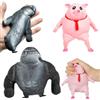 HONGECB Maiale rosa e gorilla nera, Pack da 2 Squishy Antistress Resistenti, Sollievo Immediato per Adulti e Bambini, Silicone Premium