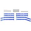 GPM Alluminio 7075-T6 Lega anteriore e posteriore Link Set per Axial 1/30 SCX30 Ford Bronco AXI-2048 / Jeep Wrangler AXI-2261 Rock Crawler Upgrades - Blu