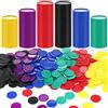 Harrycle 300 Pezzi di Fiche da Poker in Plastica con 6 Colori da 1,18 Pollici Dischi di Conteggio per Giochi di Carte Fiche per Matematica Gettoni Contatori per Ricompensa Chip da Gioco per Bambini
