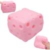 Crunier Set di 4 Taba Squishy Cheese Toy 10cm,Simpatico Fidget Sensoriale | Rosa Antistress Taba Squishy,per adulti, bomboniera, regalo di Natale