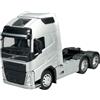 Generisch Welly modello auto compatibile con Volvo FH 3 assi 6x4 argento 1/32 1:32 Metal Model Auto The Cast Nuovo in scatola