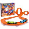 Twistangle Nitro Blast - Pista da corsa flessibile, 4,1 m, compatibile con Hot Wheels e Matchbox, circuito auto con ventose, gioco creativo per bambini