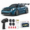ARRIS Auto RC Drift Scala 1/43, Mini Modello 911 Telecomandato 2.4GHz 4WD in Lega con Giroscopio per Adulti (Blu)