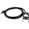 EXSYS EX-1311-2IS Adattatore di cavo RS-232 USB A nero - Adattatore per cavo (RS-232, USB A, connettore maschio/maschio, 1,8 m, nero