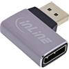 InLine Adattatore DisplayPort 1.4, angolo destro 90°, DP maschio a femmina, compatibile 8K, 17291D