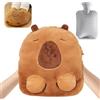 SKIKHN 2 in 1, scaldapiedi senza corrente, 1 l, grande borsa dell'acqua calda, tessuto lavabile, super morbido e caldo, per i piedi freddi in inverno