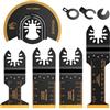 AICOYA Lame Utensile Multifunzione Titanio, Aicoya 5 Pezzi Accessori per Utensili Oscillanti Lame Multitool per Metallo, Legno, Plastica