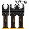 AICOYA Lame Utensile Multifunzione Titanio, Aicoya 3 Pezzi Accessori per Utensili Oscillanti Lame Multitool 32mm per Metallo, Legno, Plastica