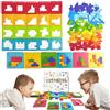 Jastown Tangram Legno,Tetris Gioco Per Bambini,Giochi Montessori 3 4 5 6 Anni,Puzzle Bambini,Tetris Spiel,Blocco Di Legno Puzzle,Giochi Educativi 3 Anni,Motricità Fine,Battaglia Tetris
