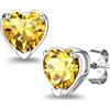 Suplight Orecchini Donna Argento 925 con Pietra Portafortuna a Cuore | Orecchini Punto Luce Donna Argento 925 Ipoallergenici con Pietre di Nascita per 12 Mesi Regalo per Donna Natale Compleanno