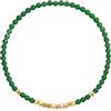 Craft Voyage Braccialetto 18 K placcato oro con perle di giada verde per donne, gioielli minimalisti in pietre preziose, braccialetto elastico con perline cubiche dorate, gioielli portafortuna