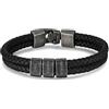 Jeweidea Bracciale Uomo Pelle Personalizzato con Incisione Acciaio Cuoio, Nome Famiglia, Gioielli Personalizzati Regalo per Lui Papà (3 Nomi)