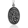 WithLoveSilver Sterling Silver St. Michael Shield Protect US Arcangelo croce ciondolo a forma di angelo custode