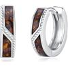 Midir&Etain Orecchini a cerchio in argento Sterling 925 ipoallergenico con malachite, opale, turchese, abalone, 15 mm, 15mm, Argento sterling