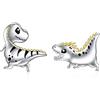 TOUPOP Orecchini a forma di dinosauro in argento Sterling per donne e ragazze, regalo di compleanno per gli amanti dei dinosauri, Argento sterling, Nessuna pietra preziosa