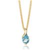 MIORE Ciondolo Oro Giallo 9KT con catena Argento 925 placcata oro 18kt Girocollo Donna con Topazio Azzurro Naturale a goccia 45 cm, Gioiello Anallergico, consegnato in astuccio portagioie