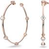 Swarovski Orecchini a Cerchio Constella, Bianco, Placcato Color Oro Rosa