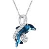 OHAYOO Volpe/gatto/delfino/farfalla/libellula/tartaruga catena argento 925 animale catena ragazza ciondolo animale collana pietra luna gioielli per regali donne ragazze bambini, 28.5 mm x 19 mm