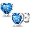 Suplight Orecchini Donna Argento 925 con Pietra Portafortuna a Cuore | Orecchini Punto Luce Donna Argento 925 Ipoallergenici con Pietre di Nascita per 12 Mesi Regalo per Donna Natale Compleanno