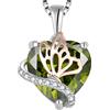 YL Collana Farfalla Cuore Argento 925 con 12 Pietra Portafortuna Zirconia Cubica Ciondolo per donna