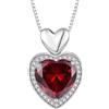 FJ Collana Cuore per Donna Argento Sterling 925 Collana con Ciondolo Granato Gioielli Pietre Portafortuna Gennaio per Donna
