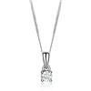 MIORE Ciondolo Oro Bianco 14KT con catena Argento 925 Collana Donna con Ciondolo con Diamante taglio brillante 0,15 ct 45 cm, gioiello anallergico confezionato in un elegante astuccio portagioie