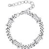 Bestyle Bracciale Uomo con Punte a Spina, Catena Spessa Argento con Spine, Larghezza 7MM Argento, Bracciali Acciaio Uomo Hip-Hop Stile Urbano Regalo per Lui