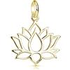 MATERIA by Matthias Wagner KA-69-G - Ciondolo da donna a forma di fiore di loto, in argento 925 placcato oro, con catena, 23,5 x 29mm, Argento sterling