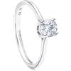 amorili Anello Solitario Donna Regolabile in Argento 925 con Zircone Luminoso - Misura Regolabile Dita 12-14 - Idea Regalo per Fidanzata Compagna Moglie - Anello Elegante Donna all0006b