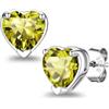 Suplight Orecchini Donna Argento 925 con Pietra Portafortuna a Cuore | Orecchini Punto Luce Donna Argento 925 Ipoallergenici con Pietre di Nascita per 12 Mesi Regalo per Donna Natale Compleanno