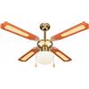 Ventilatore da Soffitto con 4 Pale e Lampada Ø106cm 3 Velocità Kooper Windy Marrone